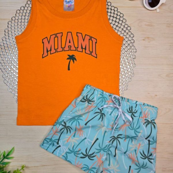 Conjunto Infantil Menino Regata e Shorts Tactel - Miami