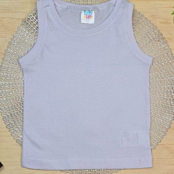 Regata Infantil Lisa de Menino em 100% Algodão -Branca