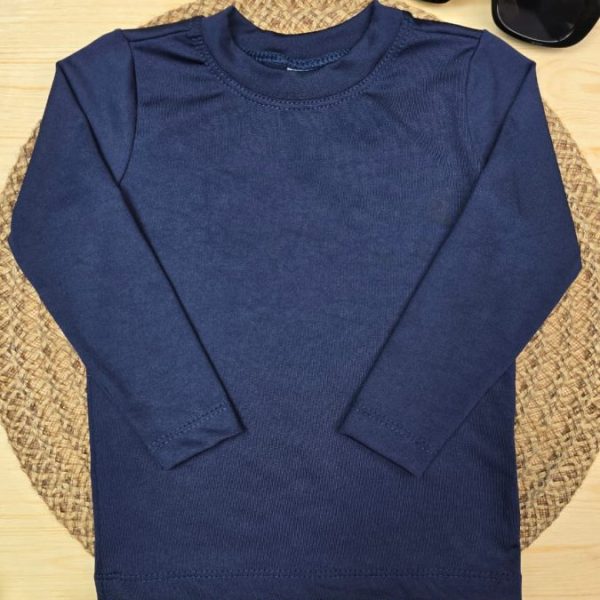 Camiseta Infantil de Menino Proteção UV 50+ Praia e Piscina Azul Marinho