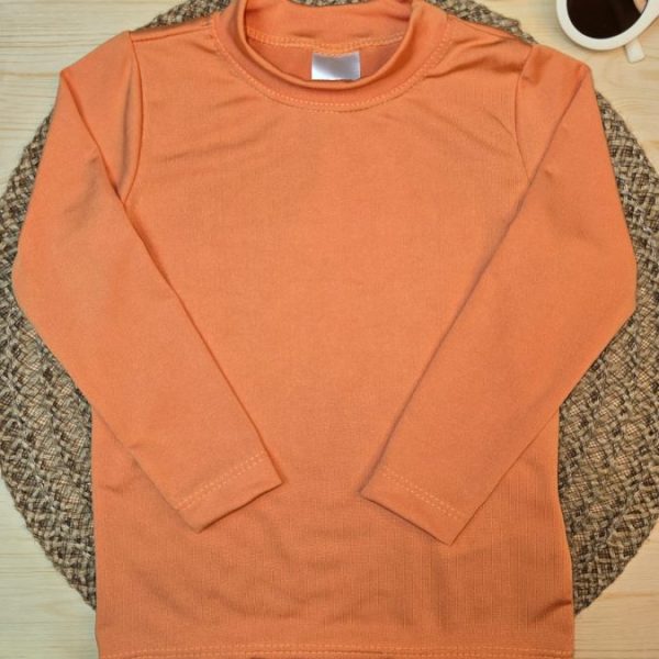 Camiseta Infantil de Menino Proteção UV 50+ Praia e Piscina Laranja