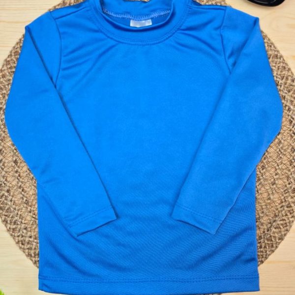 Camiseta Infantil de Menino Proteção UV 50+ Praia e Piscina Azul