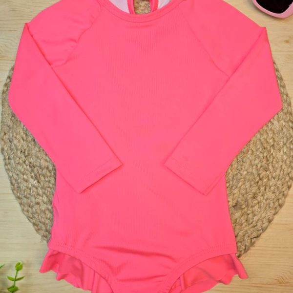 Maiô Menina Proteção UV 50+ Praia e Piscina - Rosa