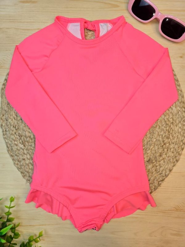 Maiô praia proteção UV 50+ Rosa