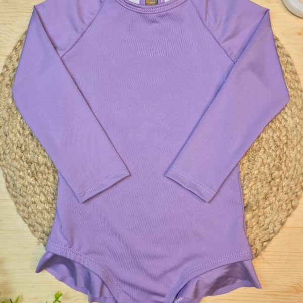 Maiô Infantil de Menina Proteção UV 50+ Praia e Piscina Lilás