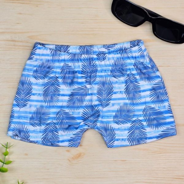 Sunga Infantil de Menino Proteção UV 50+ Praia e Piscina Azul Folhas