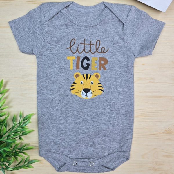Body Curto para Bebê Mescla Tigre