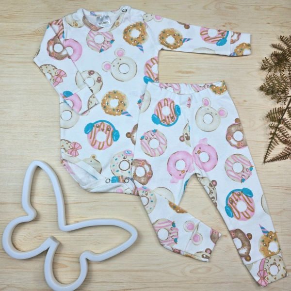 Conjunto Bebê Menina Pijama Pagão Algodão Premium-Off Donuts