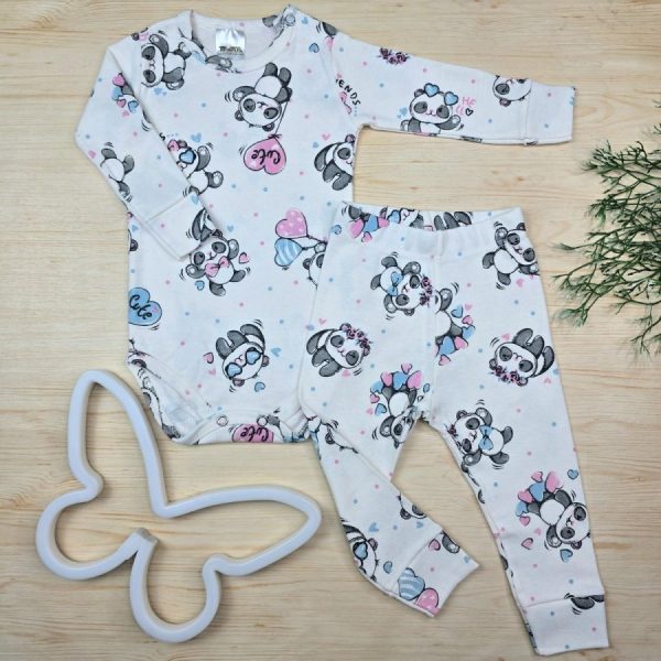 Conjunto Bebê Menina Pijama Pagão Algodão Premium-Off Pandinha