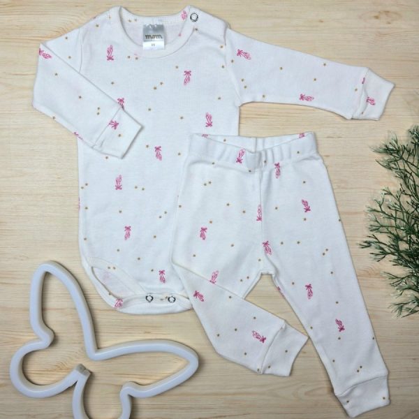 Conjunto Bebê Menina Pijama Pagão Algodão Premium-Off Bailarina