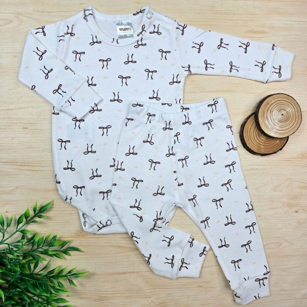 Conjunto Bebê Menina Pijama Pagão Ribana Premium-Off Laçinho