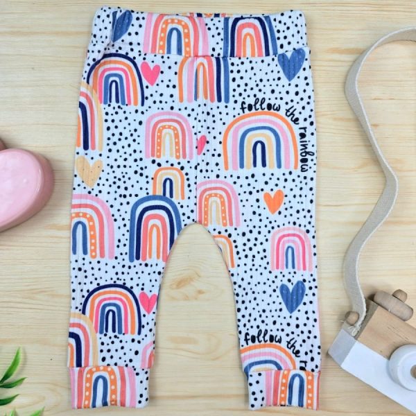 Calça para Bebê Canelada Arco-Íris