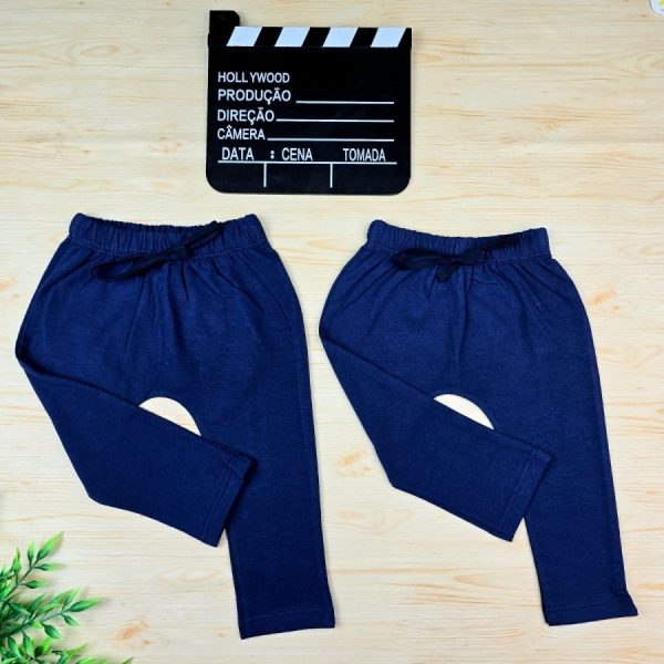 Calça para Bebê Menino Saruel Malha Azul Marinho