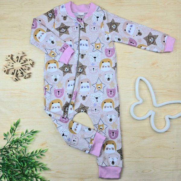 Macacão Bebê Grande Menina Molecotton Ursinha-Rosa