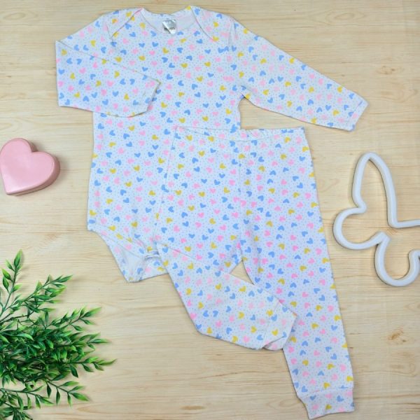 Conjunto Bebê Menina Pijama Pagão- Corações Coloridos