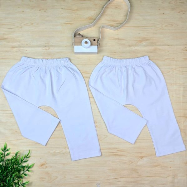 Kit 2 Calças em Cotton para Bebê – Branca