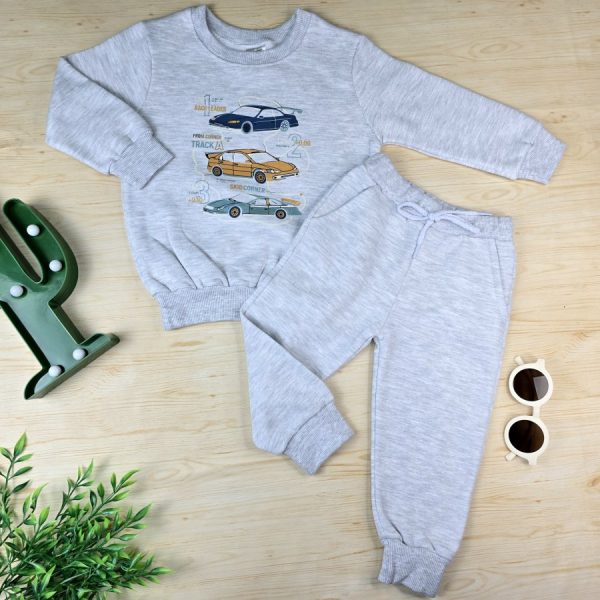 Conjunto Moletom Infantil Menino Mescla- Carros