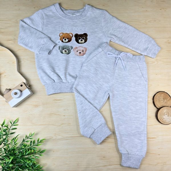 Conjunto Moletom Infantil Menina Mescla-Ursinhas