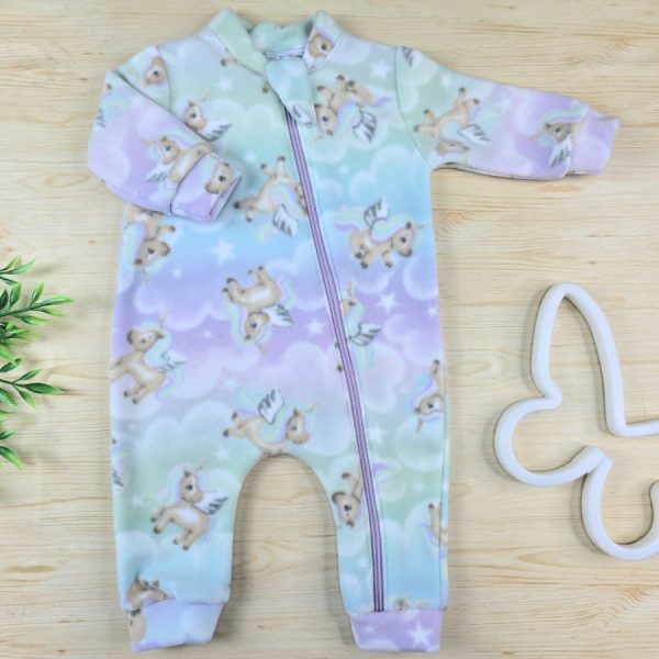 Macacão Soft Pijama Bebê Menina Lilás- Unicórnio