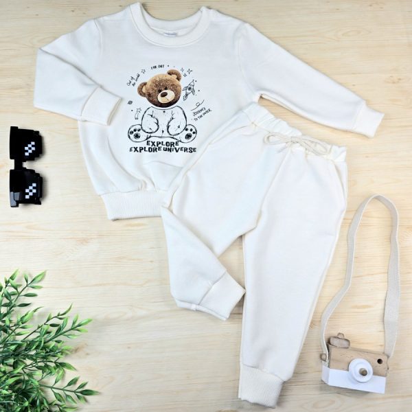 Conjunto Moletom Infantil Menino Off - Urso Astronauta