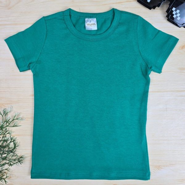 Camiseta Infantil Lisa de Menino em 100% Algodão - Verde