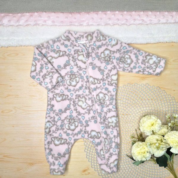 Macacão Soft Pijama Bebê Menina Rosa - Elefantinho