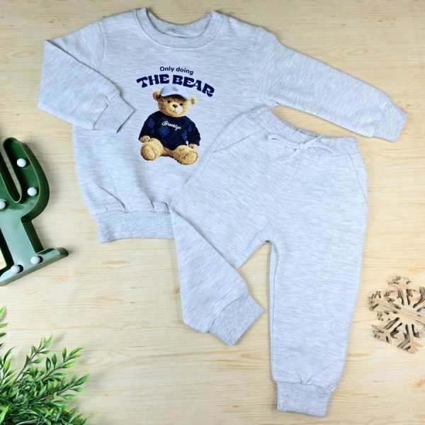 Conjunto Moletom Infantil Menino Mescla-Urso