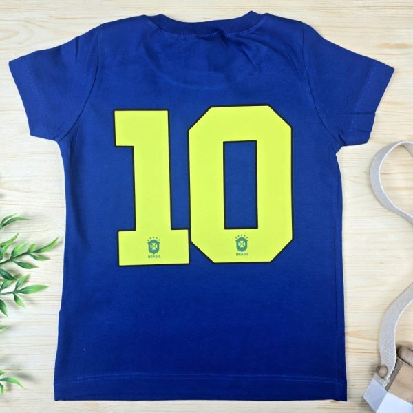 Camiseta Curta Infantil 100% Algodão -Brasil