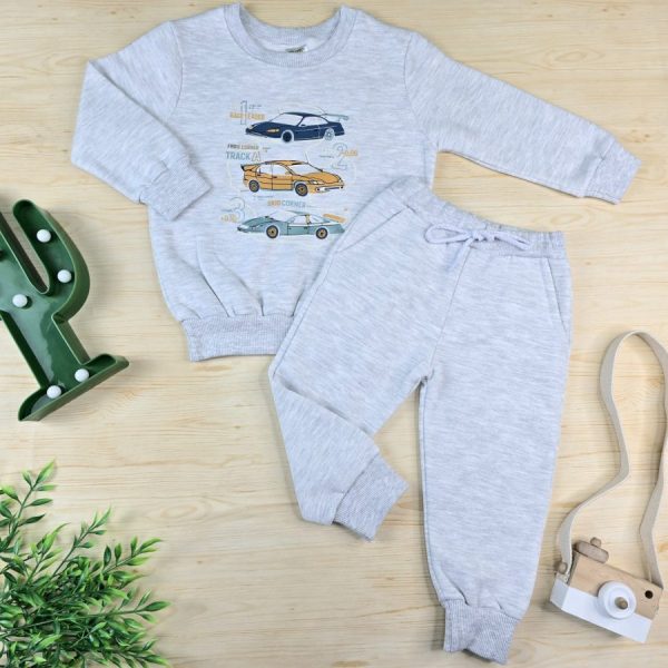 Conjunto Moletom Infantil Menino Mescla- Carros