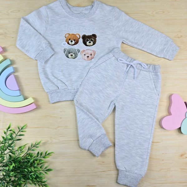 Conjunto Moletom Infantil Menina Mescla-Ursinhas
