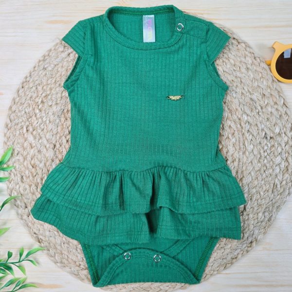 Body Babado Canelado Verde