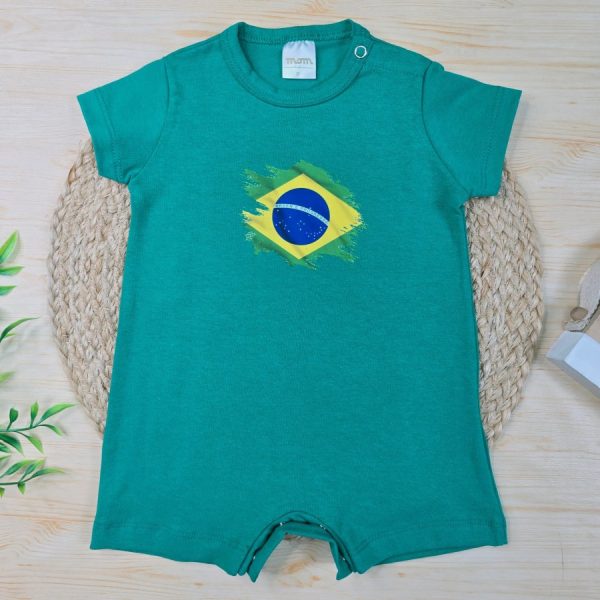 Macacão Bebê Manga Curta Algodão – Bandeira