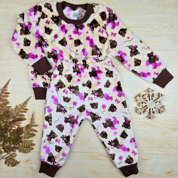 Conjunto Fleece Pijama Infantil Menina Off - Ursa Balão