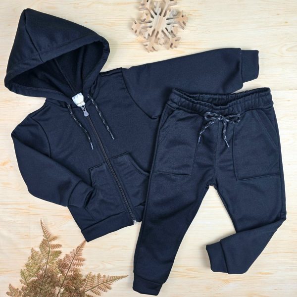 Conjunto Infantil Menino Agasalho Peluciado - Preto