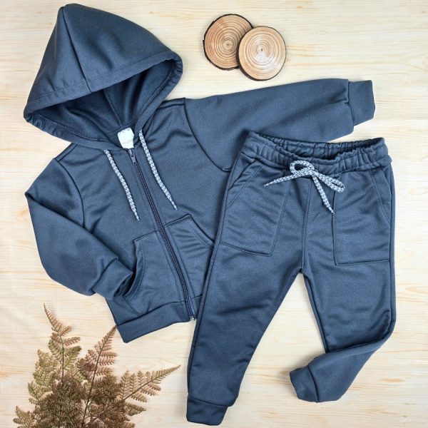 Conjunto Infantil Menino Agasalho Peluciado - Cinza