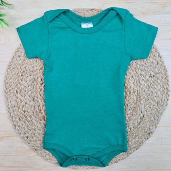 Body para Bebê Manga Curta Liso - Verde