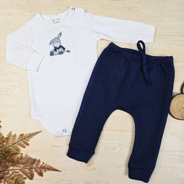 Conjunto Body Algodão Premium Bordado e Calça Matelassê – Burrinho