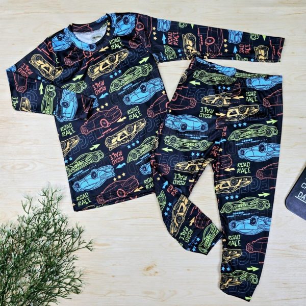Conjunto Infantil Térmico Estampado Preto - Carros