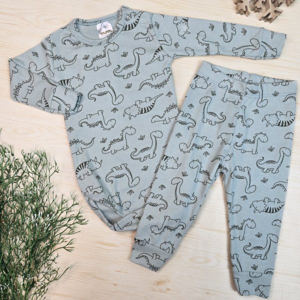 Conjunto Bebê Menino Pijama Pagão Ribana Premium - Verde Dino