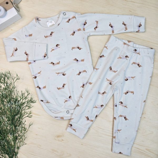 Conjunto Bebê Menina Pijama Pagão Ribana Premium - Off Salsicha